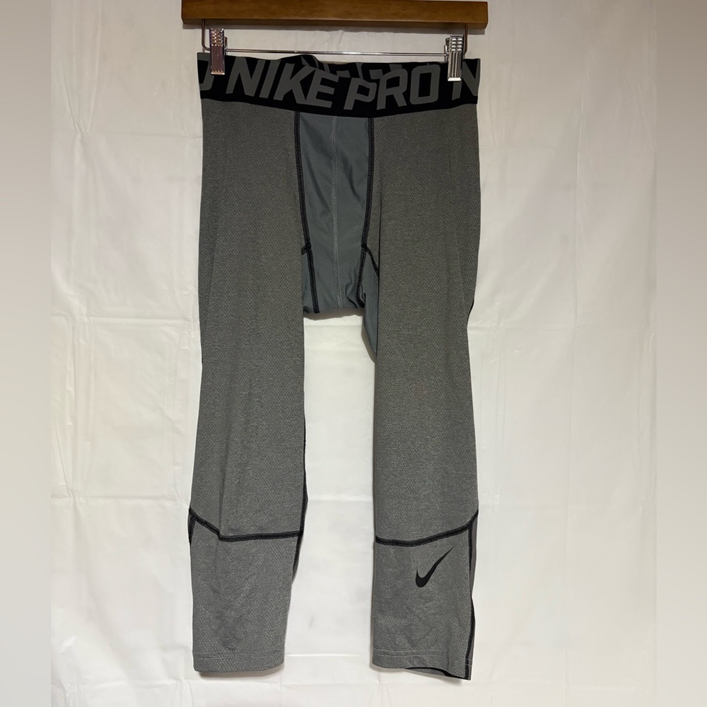 Nike Pro Mens Training Tights Gray Athletic Leggings Sz medium